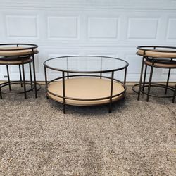 Magnussen 3 Piece Set Coffee Table and 2 Nesting End Tables 