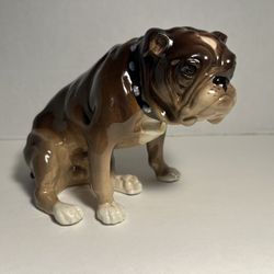 Mid-Century Modern Keramos Vienna Austria Sitting Bulldog Figurine Numbered