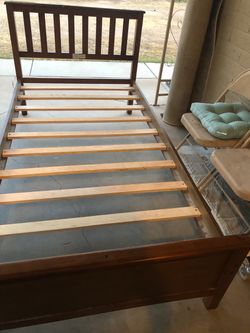 Wooden bed frame