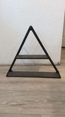 Triangle Wall Shelf Metal and Wood