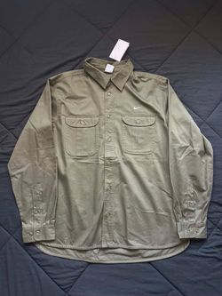 Nike Sb Olive Green Long Sleeve Button Up
