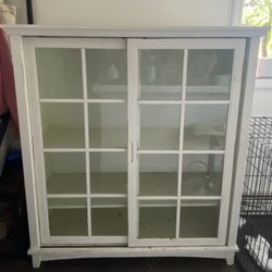White Glass Door Shelf