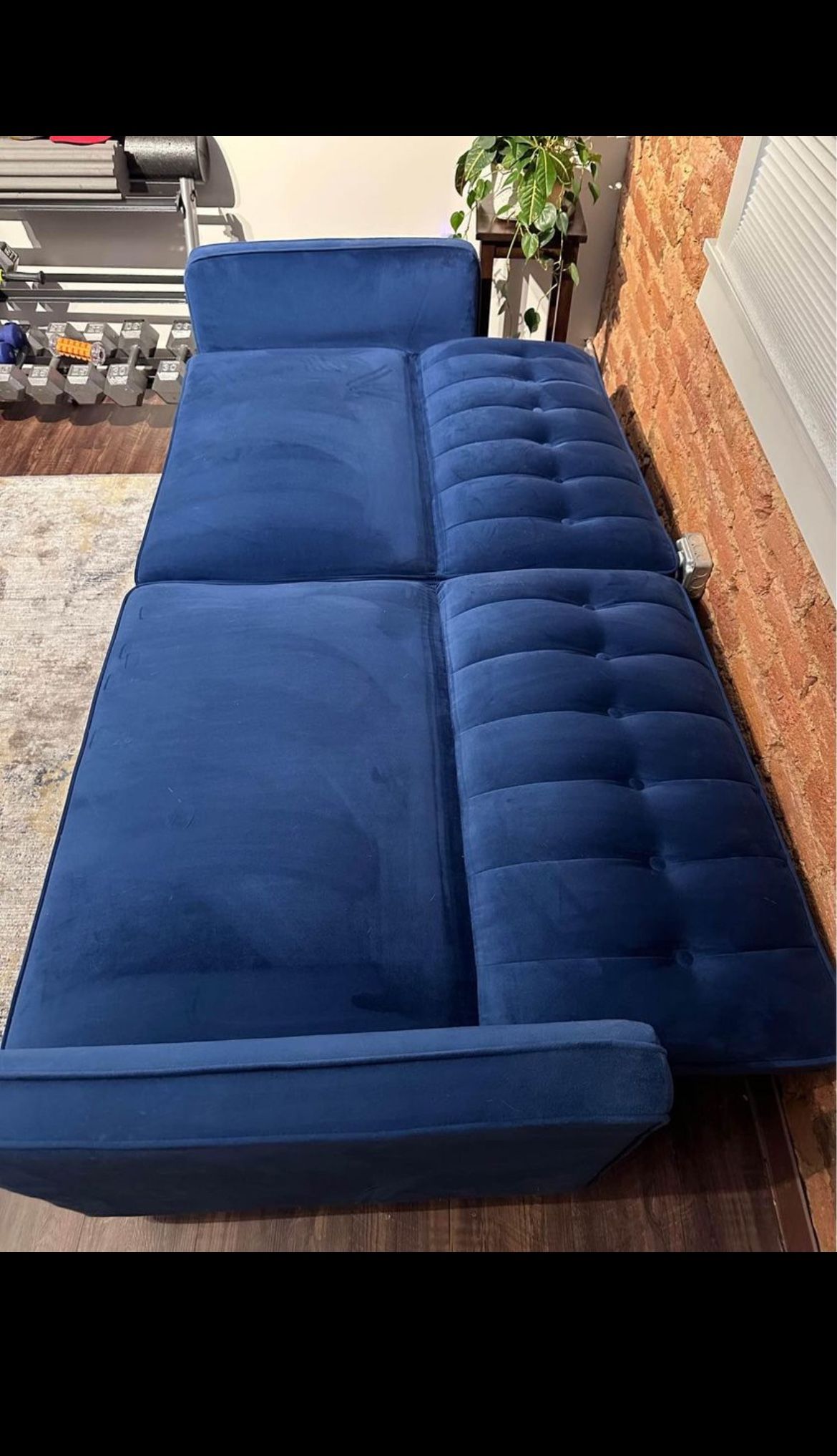 Blue Velvet Futon 