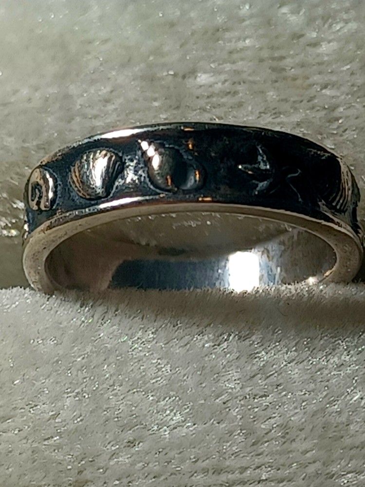 Rare Vintage Retired James Avery Sterling Silver Seashell Band Ring Women's Size 5.5