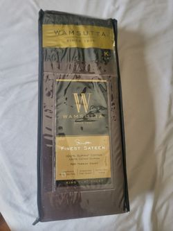 Wamsutta King Finest Sateen Supima Cotton 725 Flat Sheet chocolate