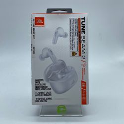 New JBL TUNE BEAM 2 Adaptive Active Noise Cancellation Earbuds White