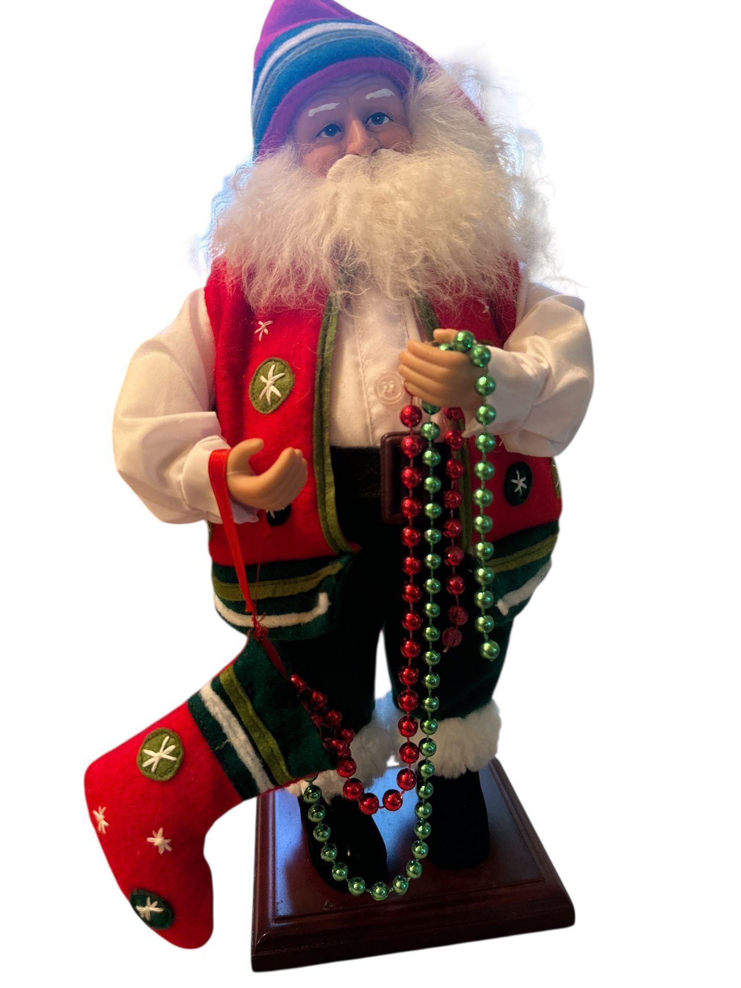 Kurt Adler Kringle Klaus collection Santa figurine. It is part of the well-known Kringle Klaus holiday collection. The figurine stands approximately