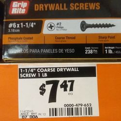 1 1/4" -1 5/8" Dry Wall Screws.