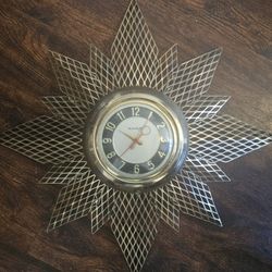 1950s Metal Starburst Clock