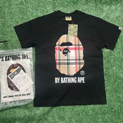 Bape Black Checker Tee Size Small