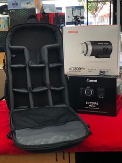 EOS R6 Mark II Mirrorless with Godox AD300Pro II Outdoor Flash and Padded Camera Bag