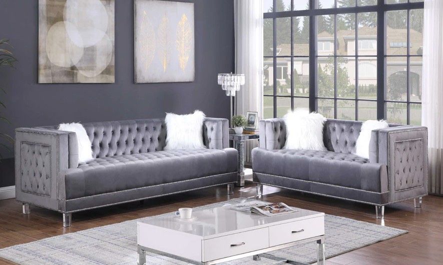 Brand New Elegant Tufted Sofa Loveseat Set