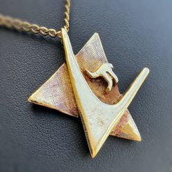 Jewelry 14k solid yellow gold Cuban Chai triangle necklace chain 26.50" 2.20mm width