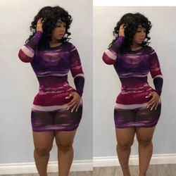 Purple See Thru Dress Sale