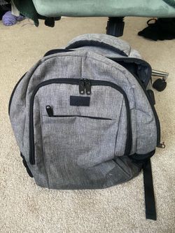Grey Matein Backpack (built in usb port)