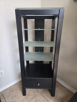 Black media cabinet