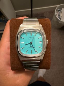 Timex Automatic 1983 E Line Tiffany Blue Dial 34mm