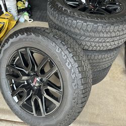 Brand New 2024 Gmc Sierra 20 Inch Black Wheels And Tires