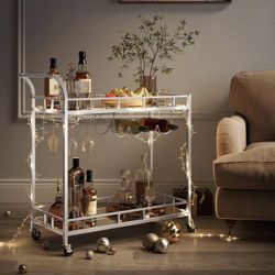 Bar Cart Silver, Home Bar Serving Cart