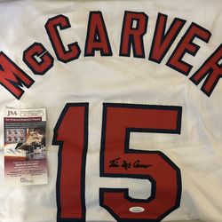 Tim McCarver Autographed St.Louis Cardinals Jersey. JSA Certified 