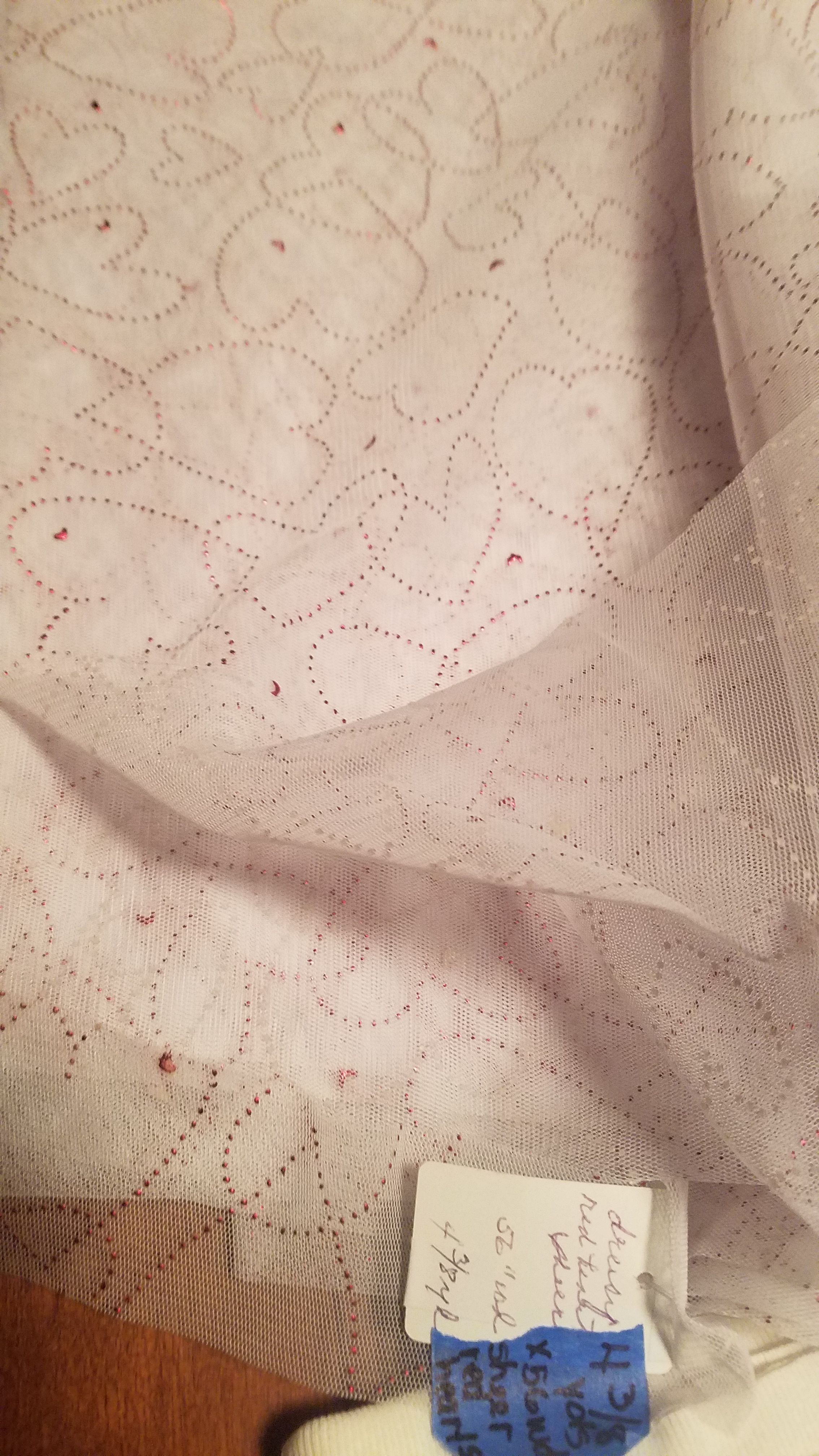 Red Hearts Sheer Fabric