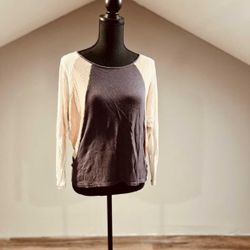 Gray, Pink, and Creme Color Longe Sleeve - Large