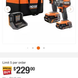 18V Brushless Cordless 2-Tool Combo Kit with Hammer Drill, Impact Driver, (2) Batteries, Charger, and Bag