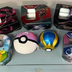 Pokémon Tins Storage one plush master ball $10 for All 