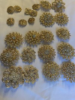Wedding Pins Flower Brooch 24 Pc