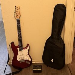 Doner Red Electric Guitar W AMP 
