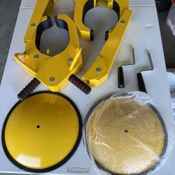 2 Pack Trailer Wheel Lock Clamp Boot Adjustable for RV Boat Trailer Truck Auto Car Heavy Duty Steel Anti-Theft Tire Lock Trailer Boot Towing Security