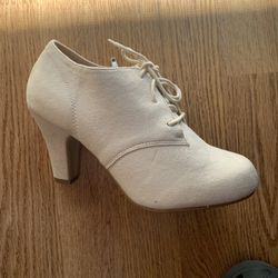Brand New . Never Worn. Off White/stone Colored Ankle Boots. 