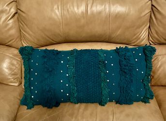 TEAL BOHO MOROCCAN LUMBAR PILLOW