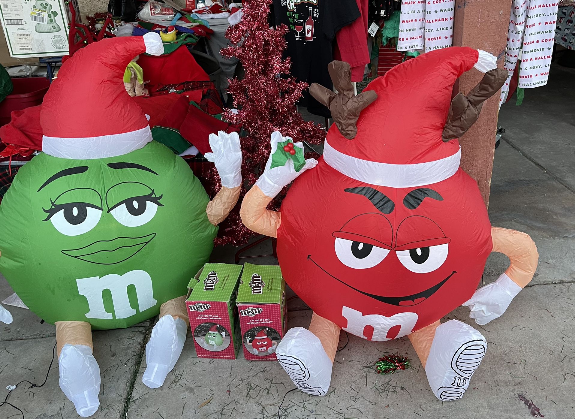 M&M'S Christmas Air Blow Ups Inflatables RARE Collectors Look! for