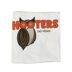 Hooters Womens Petite White Las Vegas V-Neck Shirt