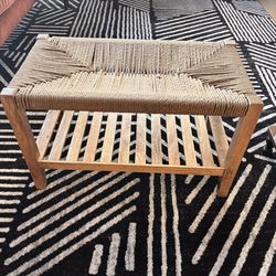 Rattan storage bench