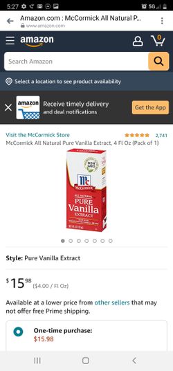 McCormick All Natural Pure Vanilla Extract, 4 Fl Oz (Pack of 1)