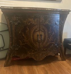 Vintage Distressed Accent Cabinet/ Storage Cabinet - Solid Wood Look. $250 OBO