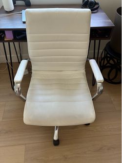 White Faux Leather Office Chairs