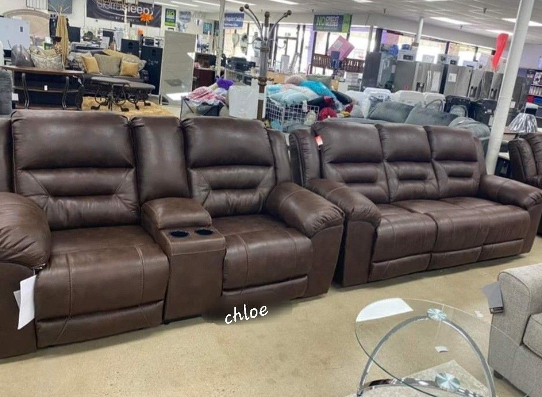 

\ASK DISCOUNT COUPON/ sofa Couch Loveseat  Ston Brown Reclining Living Room Set  sleeper recliner daybed futon 🍥