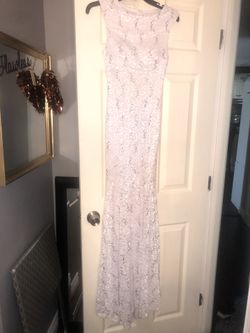 White beaded long dress