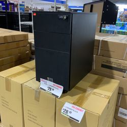 Steel 3 Drawer Black File Cabinet