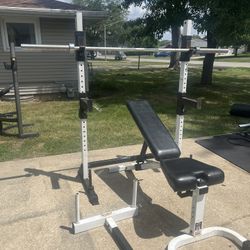 Squat/bench Rack And Utility Weight Bench 