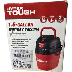 Hyper Tough 1.5 Gal 2 HP Wet/Dry Vacuum NEW in Box