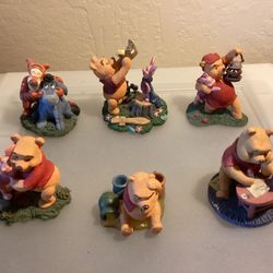 Disney SIMPLY POOH Figurines 6 Pieces Lot