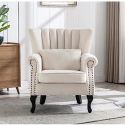 The Windsor Velvet Cream Accent Chair
