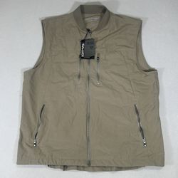 NWT Scottevest 101 Vest Mens XL Tan Khaki Full Zip Travel Utility Tech