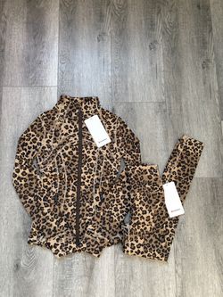 Lululemon Leopard Print Jacket and Leggings Set