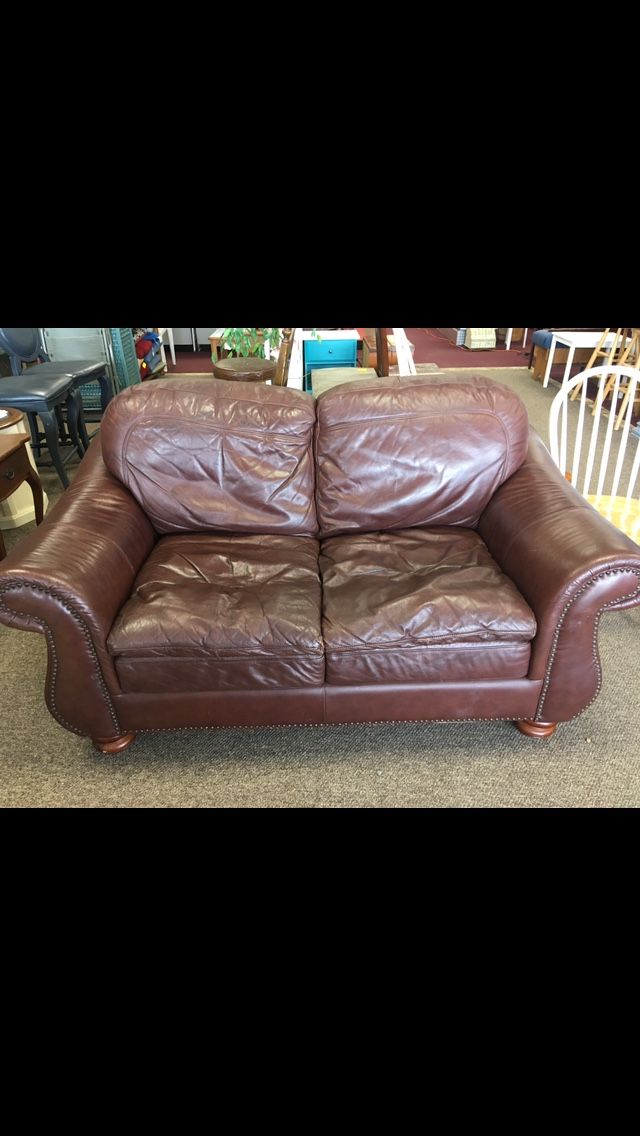 Leather loveseat