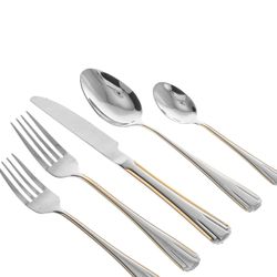 72 Piece 18/10 Stainless Steel Cutlery Set -Complete Service For 12 Person With Storage Box - With 18 Karat Gold Playing 